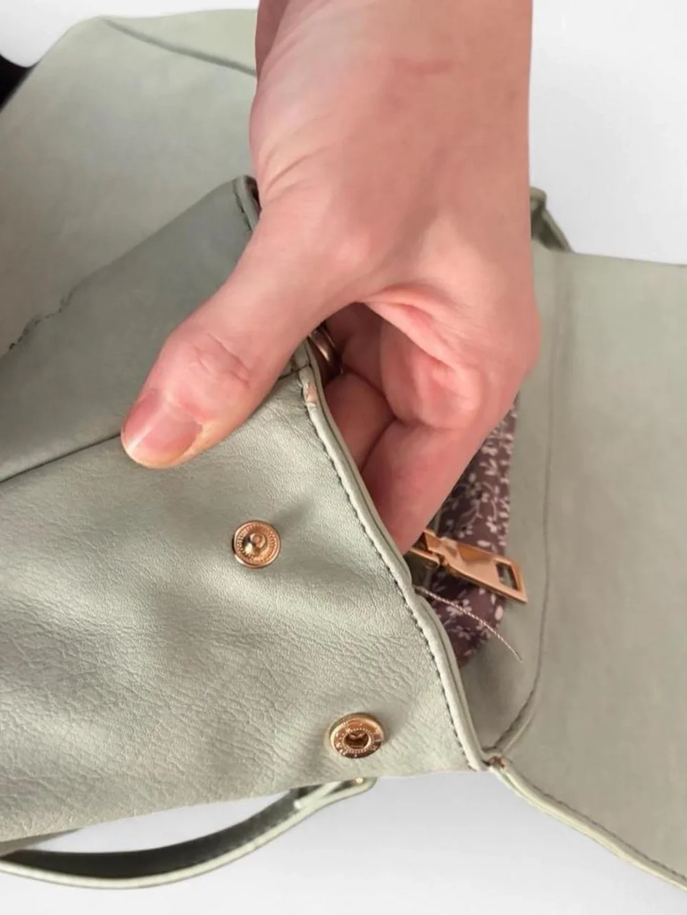 Green Faux Leather Handbag